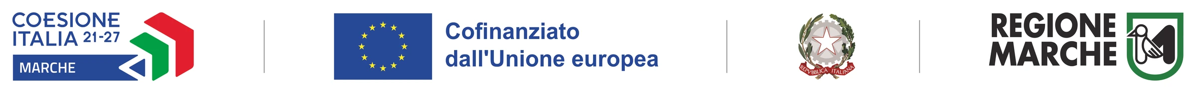Coesione Italia 21-27 Marche – Co-funded by the European Union (Cofinanziato dall'Unione europea) – Italian Republic – Regione Marche